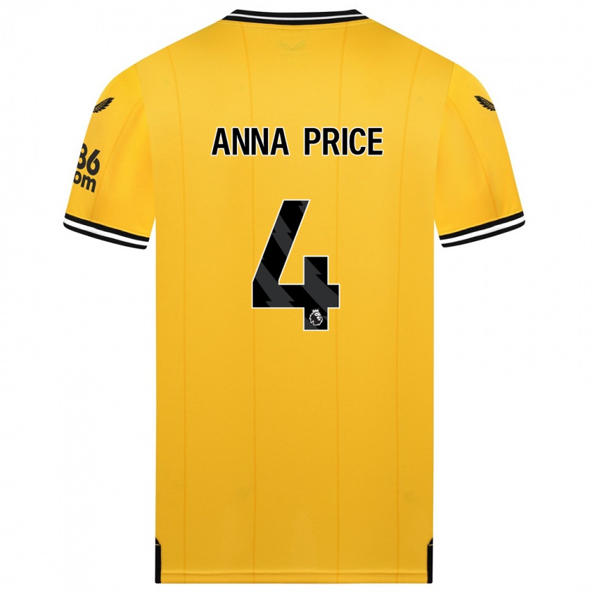 Criança Camisola Anna Price #4 Amarelo Principal 2023/24 Camisa