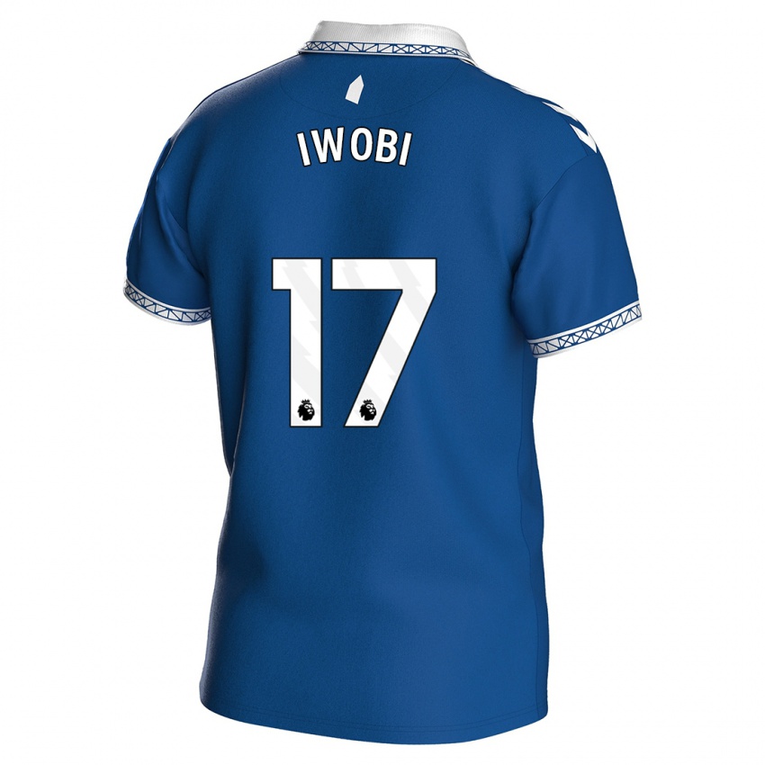 Criança Camisola Alex Iwobi #17 Azul Real Principal 2023/24 Camisa