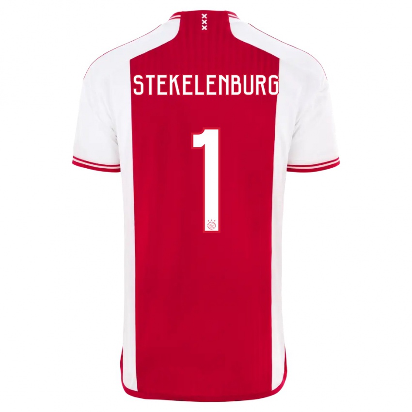 Criança Camisola Maarten Stekelenburg #1 Vermelho Branco Principal 2023/24 Camisa