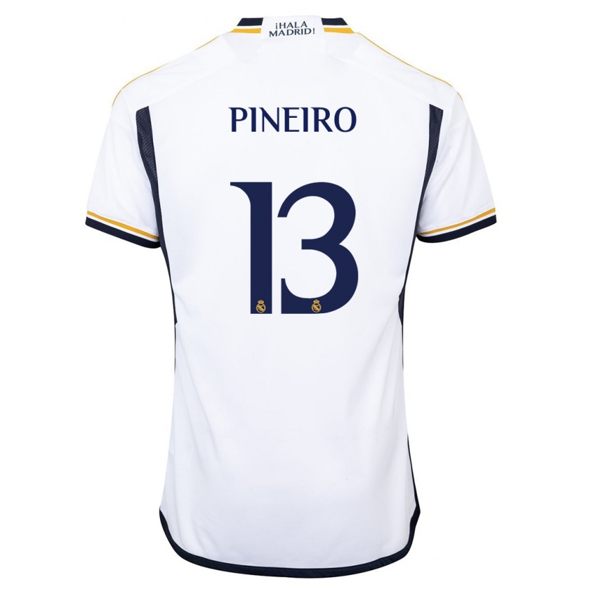 Criança Camisola Diego Pineiro #13 Branco Principal 2023/24 Camisa