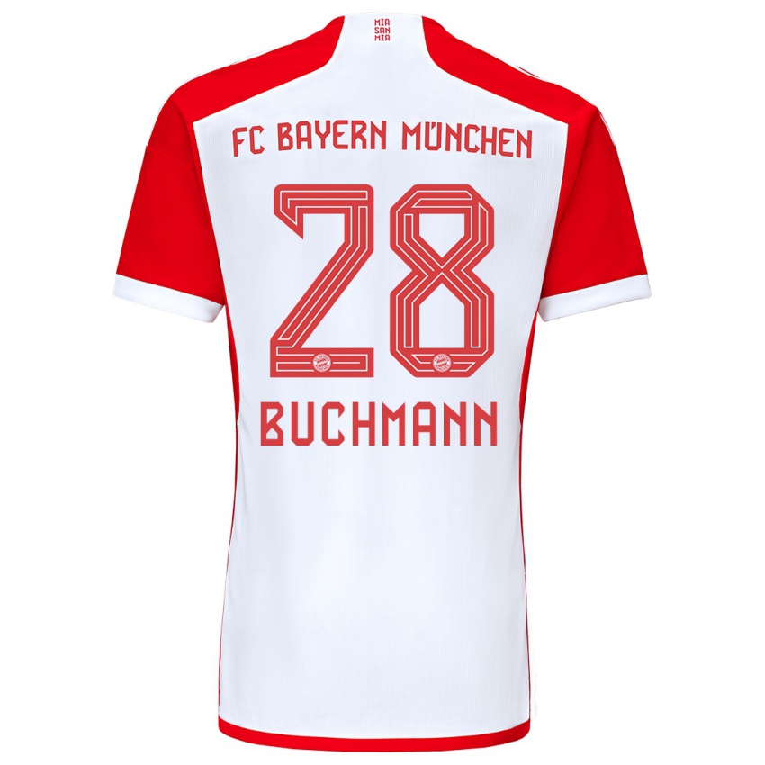 Criança Camisola Tarek Buchmann #28 Vermelho Branco Principal 2023/24 Camisa