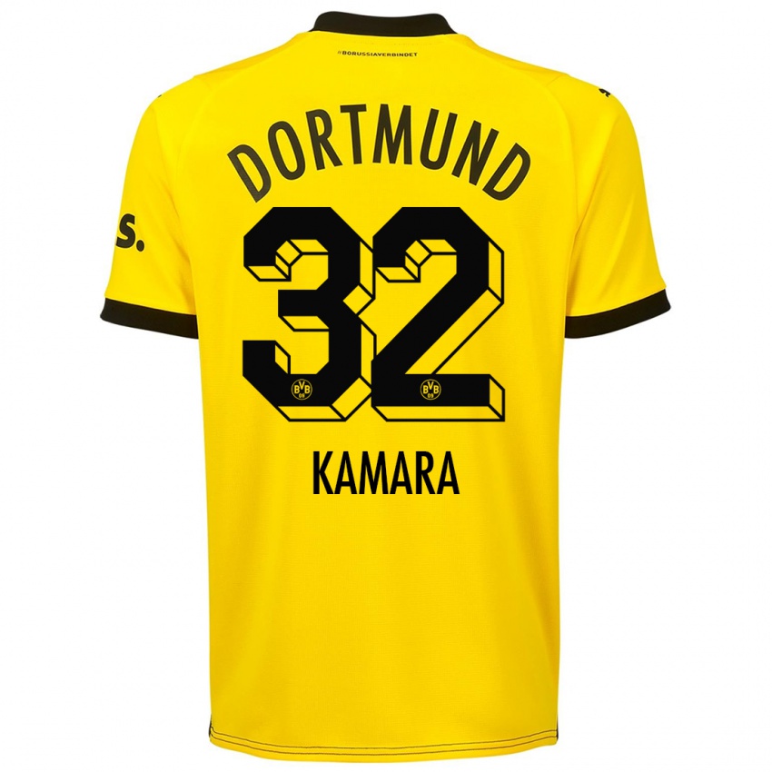 Criança Camisola Abdoulaye Kamara #32 Amarelo Principal 2023/24 Camisa