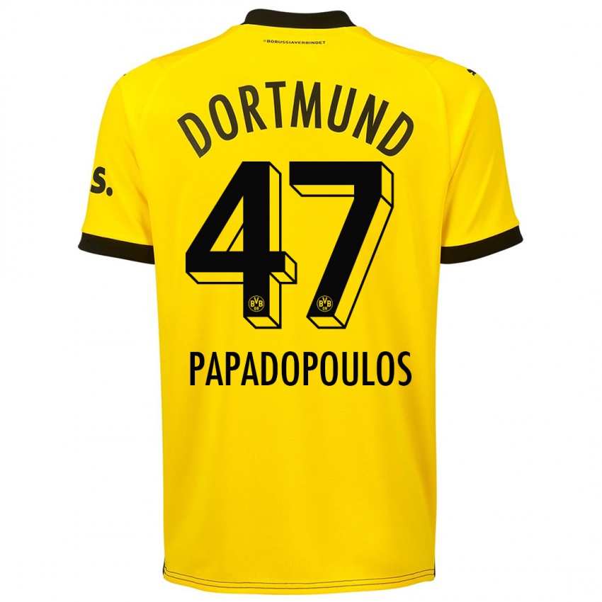 Criança Camisola Antonios Papadopoulos #47 Amarelo Principal 2023/24 Camisa