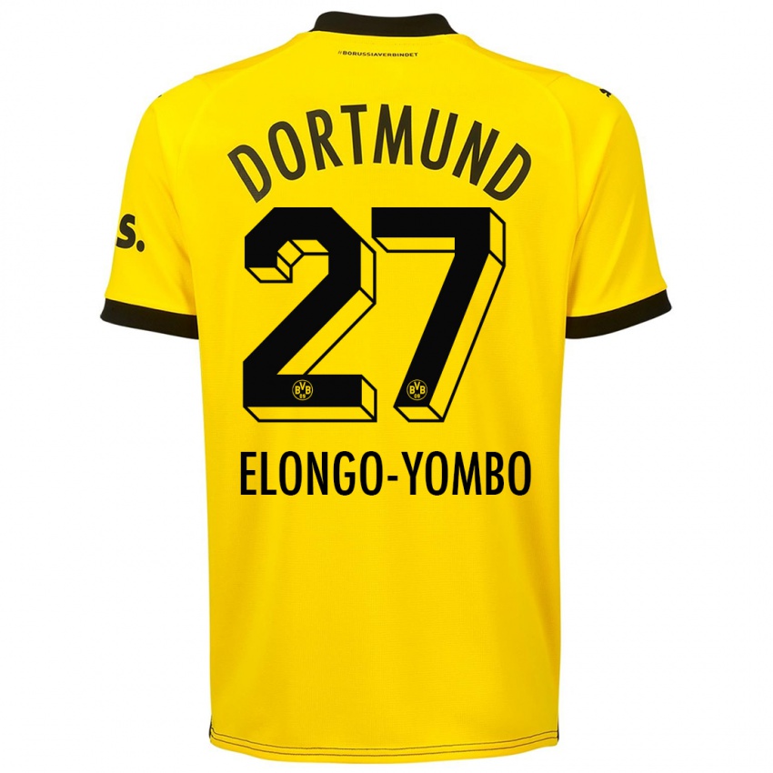 Criança Camisola Rodney Elongo-Yombo #27 Amarelo Principal 2023/24 Camisa