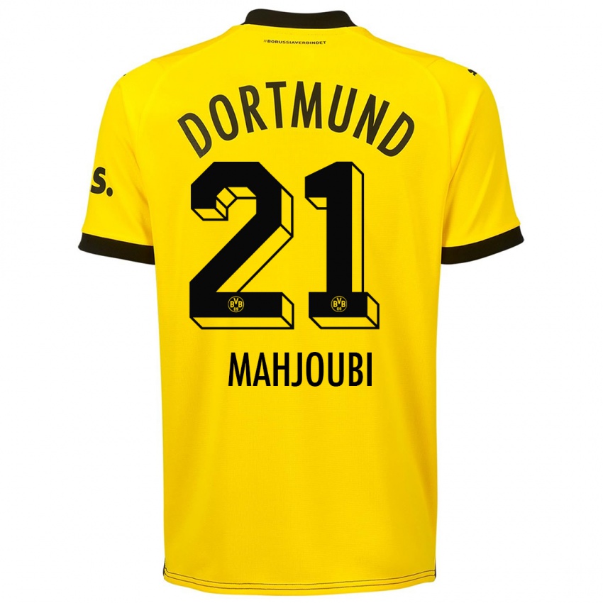 Criança Camisola Anas Mahjoubi #21 Amarelo Principal 2023/24 Camisa