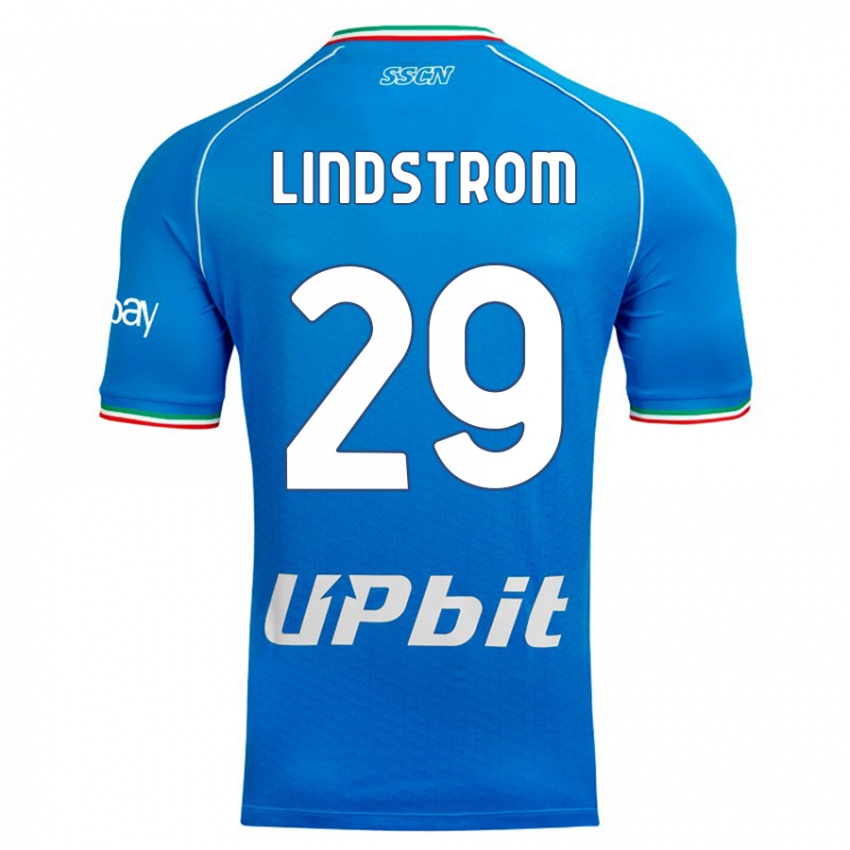 Criança Camisola Jesper Lindstrøm #29 Céu Azul Principal 2023/24 Camisa