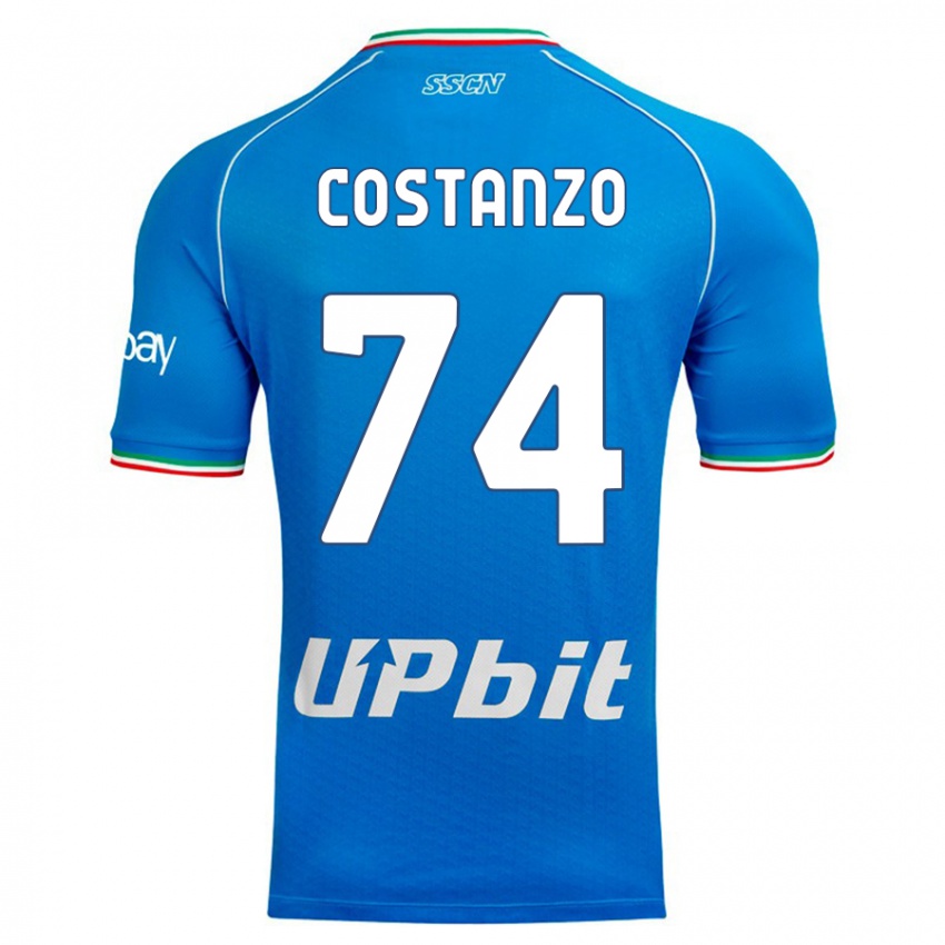 Criança Camisola Davide Costanzo #74 Céu Azul Principal 2023/24 Camisa