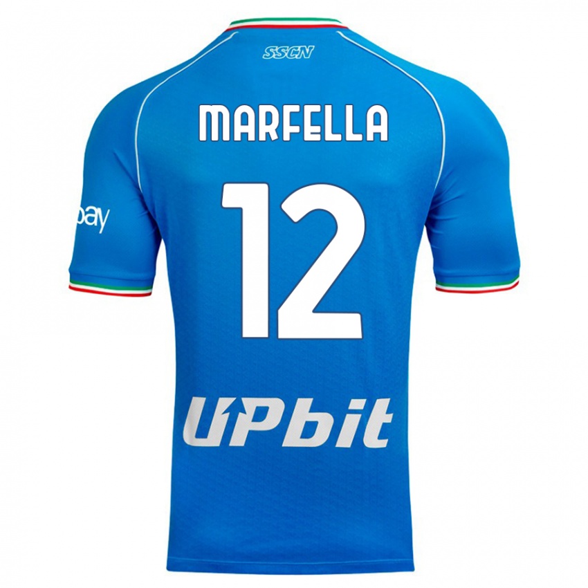 Criança Camisola Davide Marfella #12 Céu Azul Principal 2023/24 Camisa