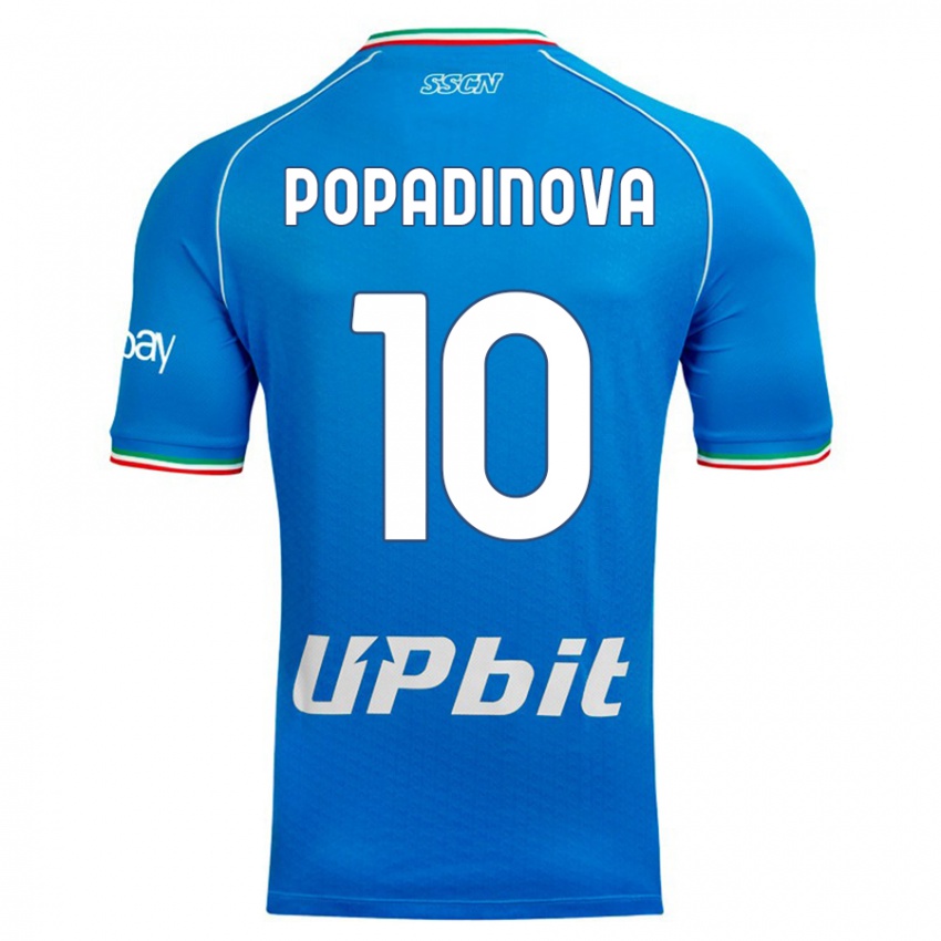 Criança Camisola Evdokiya Popadinova #10 Céu Azul Principal 2023/24 Camisa