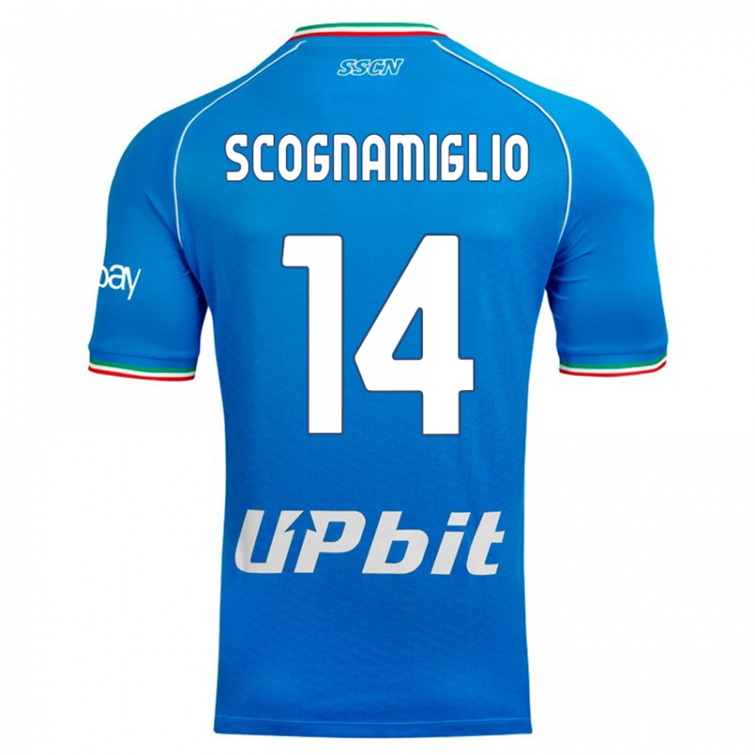 Criança Camisola Fabio Scognamiglio #14 Céu Azul Principal 2023/24 Camisa