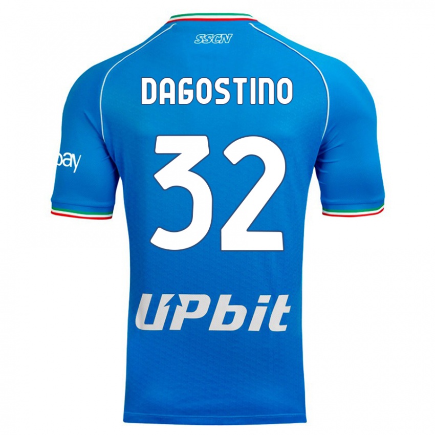 Criança Camisola Giuseppe Dagostino #32 Céu Azul Principal 2023/24 Camisa