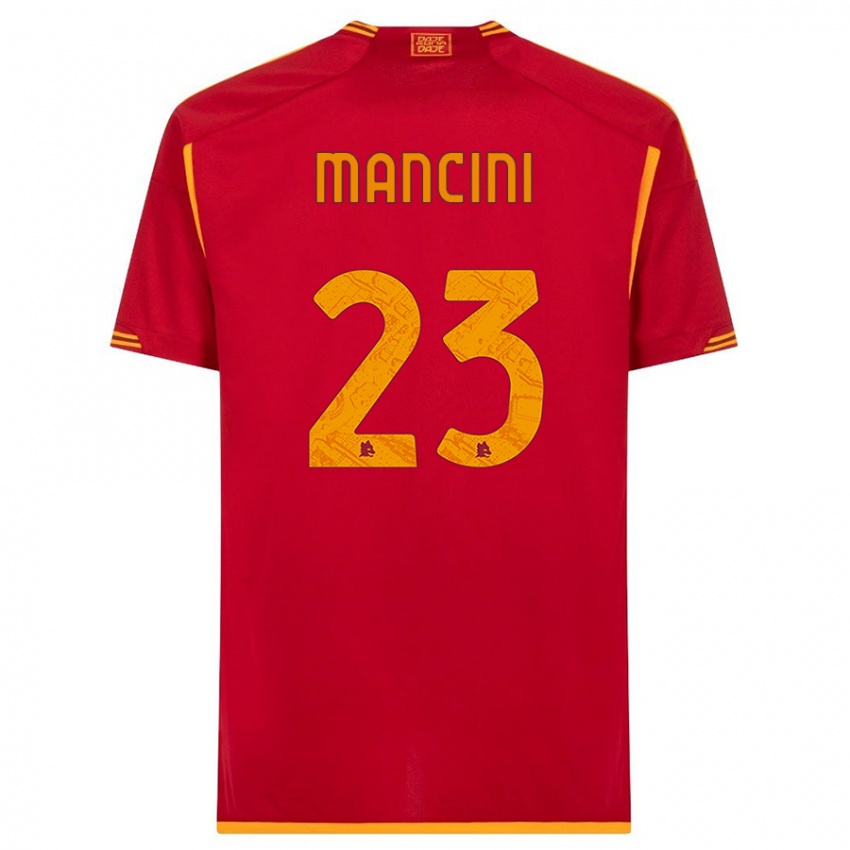 Criança Camisola Gianluca Mancini #23 Vermelho Principal 2023/24 Camisa