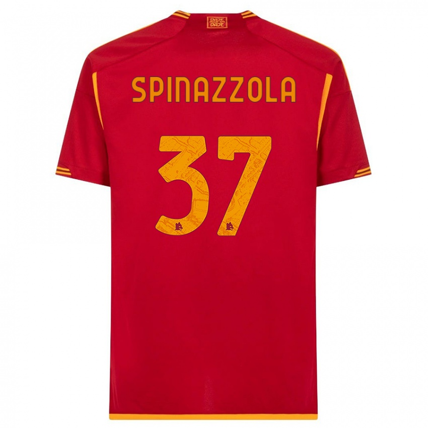 Criança Camisola Leonardo Spinazzola #37 Vermelho Principal 2023/24 Camisa