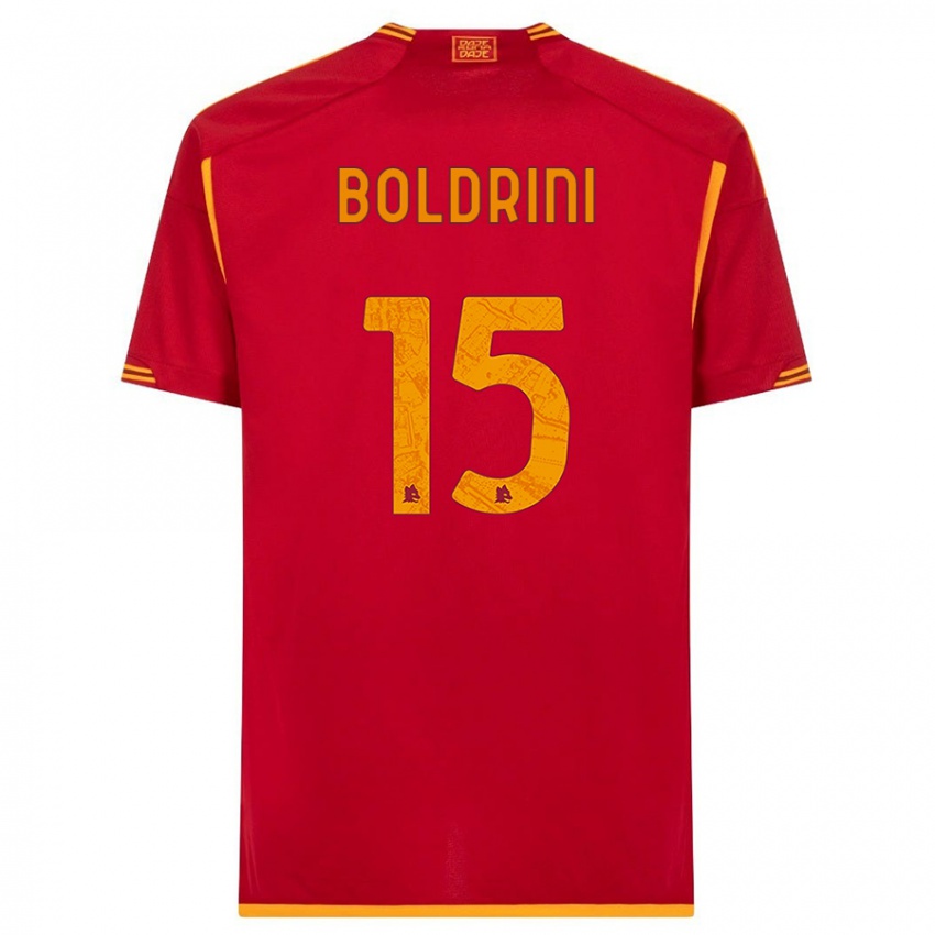 Criança Camisola Mattia Boldrini #15 Vermelho Principal 2023/24 Camisa