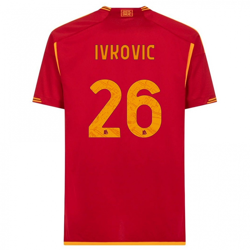 Criança Camisola Mate Ivkovic #26 Vermelho Principal 2023/24 Camisa