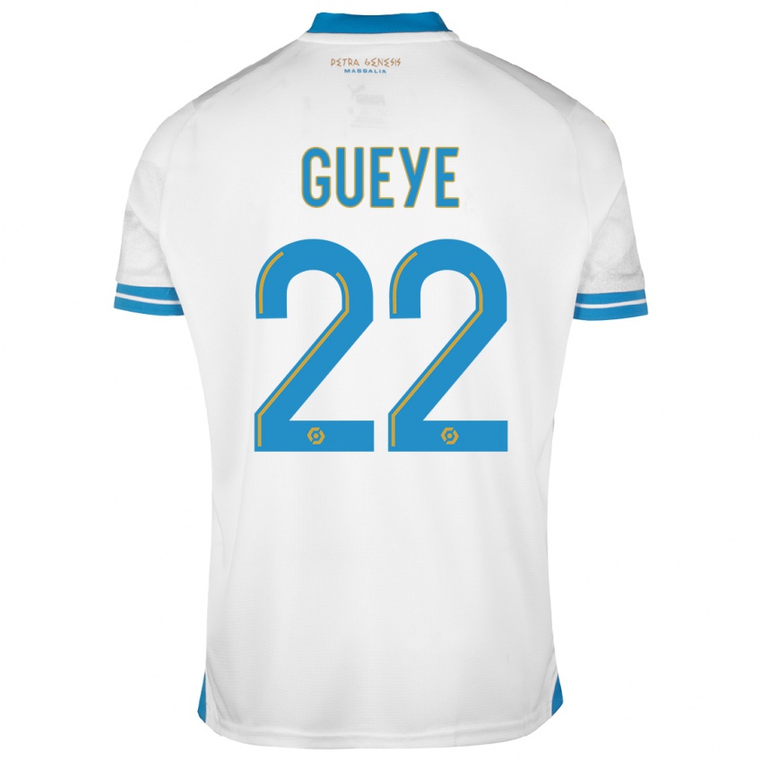 Criança Camisola Pape Gueye #22 Branco Principal 2023/24 Camisa