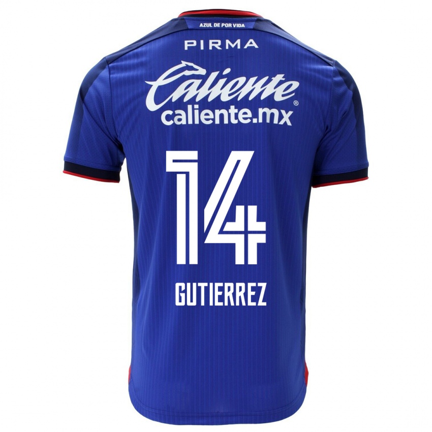 Criança Camisola Alexis Gutierrez #14 Azul Principal 2023/24 Camisa