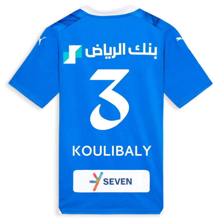 Criança Camisola Kalidou Koulibaly #3 Azul Principal 2023/24 Camisa