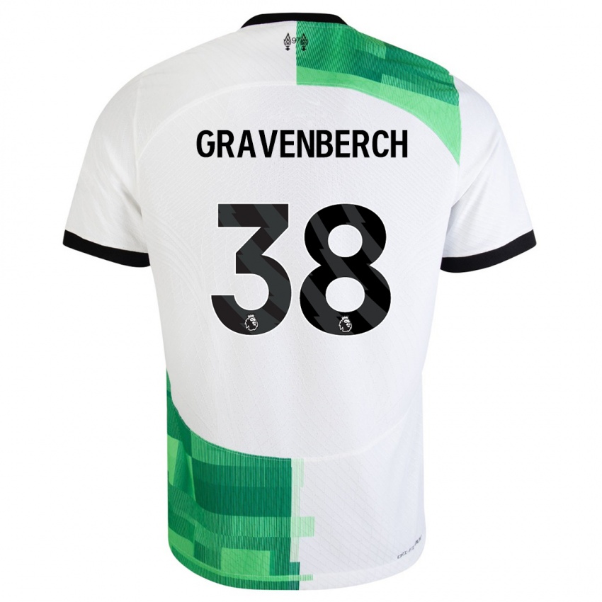Criança Camisola Ryan Gravenberch #38 Branco Verde Alternativa 2023/24 Camisa