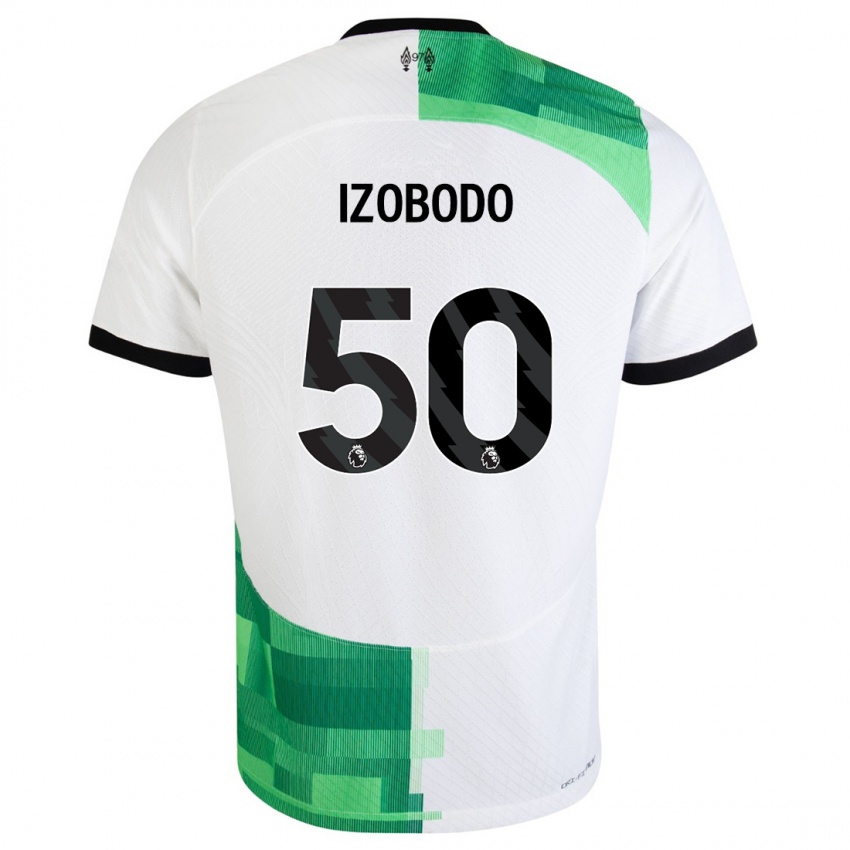 Criança Camisola Elijah Izobodo John #50 Branco Verde Alternativa 2023/24 Camisa