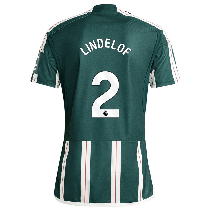 Criança Camisola Victor Lindelof #2 Verde Escuro Alternativa 2023/24 Camisa