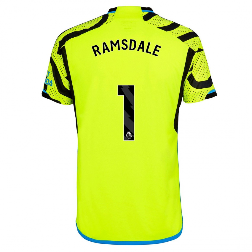 Criança Camisola Aaron Ramsdale #1 Amarelo Alternativa 2023/24 Camisa