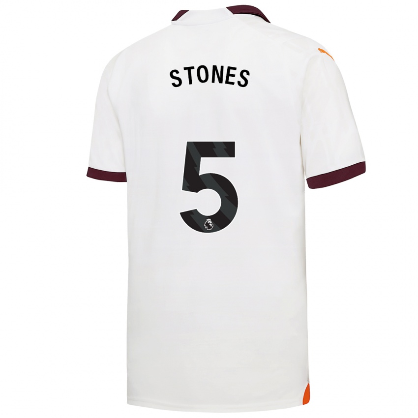 Criança Camisola John Stones #5 Branco Alternativa 2023/24 Camisa