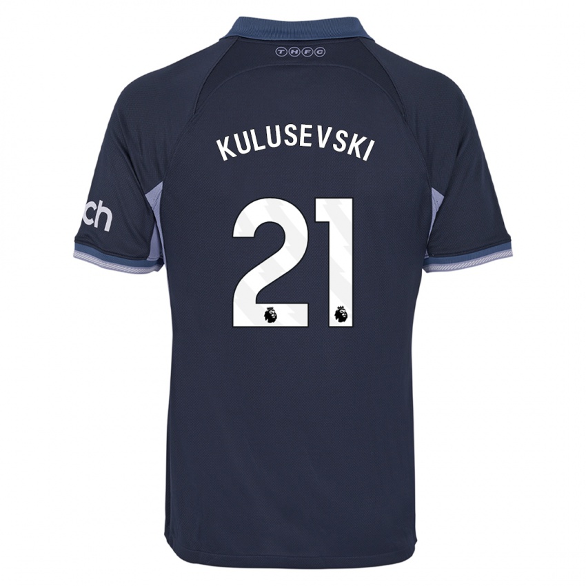 Criança Camisola Dejan Kulusevski #21 Azul Escuro Alternativa 2023/24 Camisa