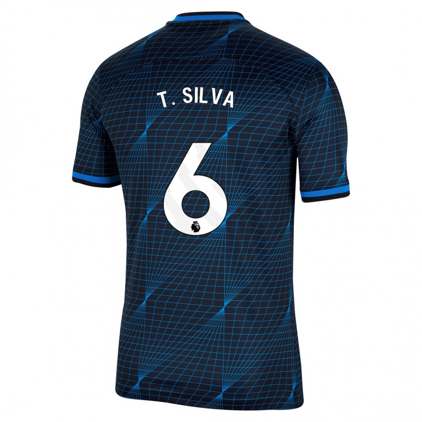 Criança Camisola Thiago Silva #6 Azul Escuro Alternativa 2023/24 Camisa