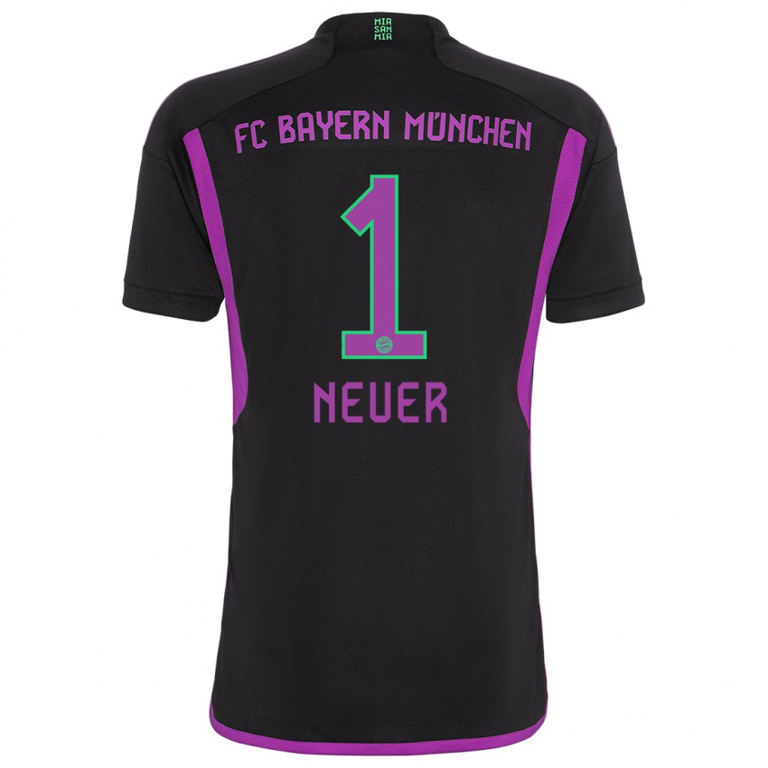 Criança Camisola Manuel Neuer #1 Preto Alternativa 2023/24 Camisa