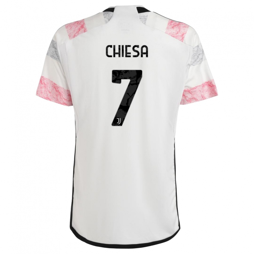 Criança Camisola Federico Chiesa #7 Branco Rosa Alternativa 2023/24 Camisa