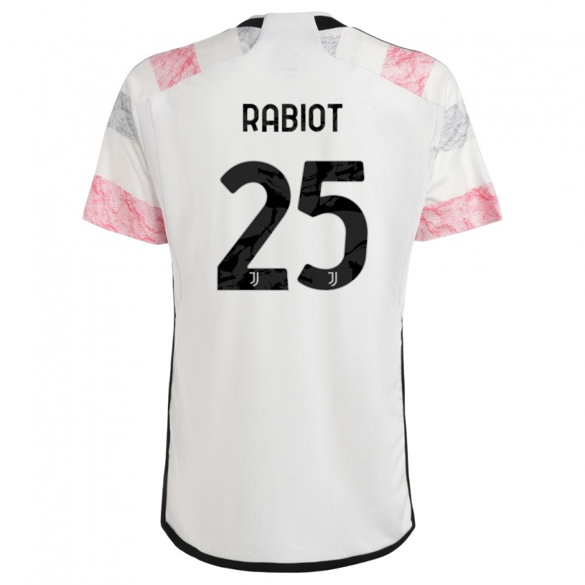 Criança Camisola Adrien Rabiot #25 Branco Rosa Alternativa 2023/24 Camisa