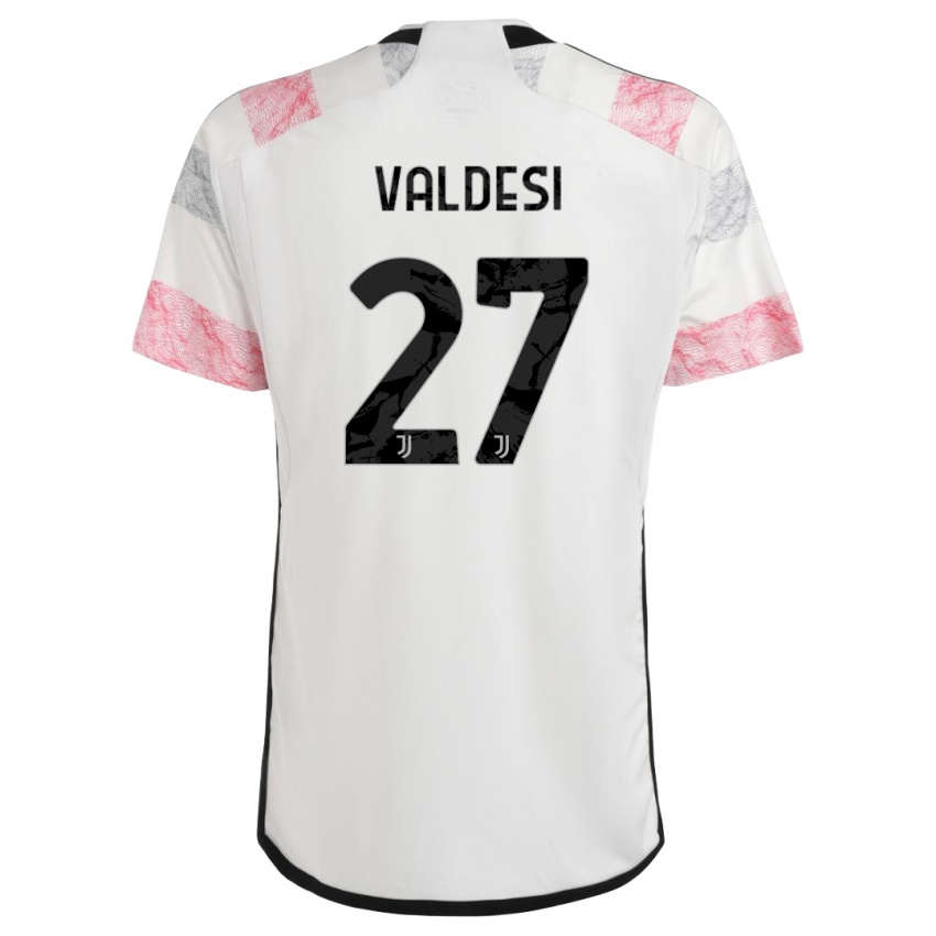 Criança Camisola Andrea Valdesi #27 Branco Rosa Alternativa 2023/24 Camisa