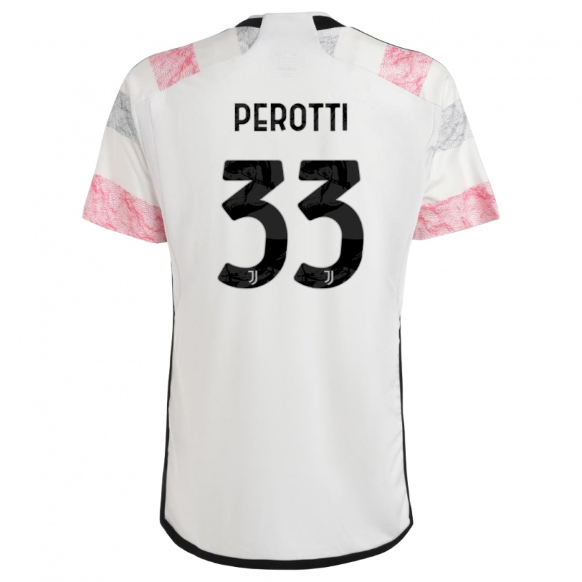 Criança Camisola Clemente Perotti #33 Branco Rosa Alternativa 2023/24 Camisa