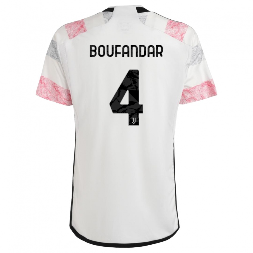 Criança Camisola Adam Boufandar #4 Branco Rosa Alternativa 2023/24 Camisa