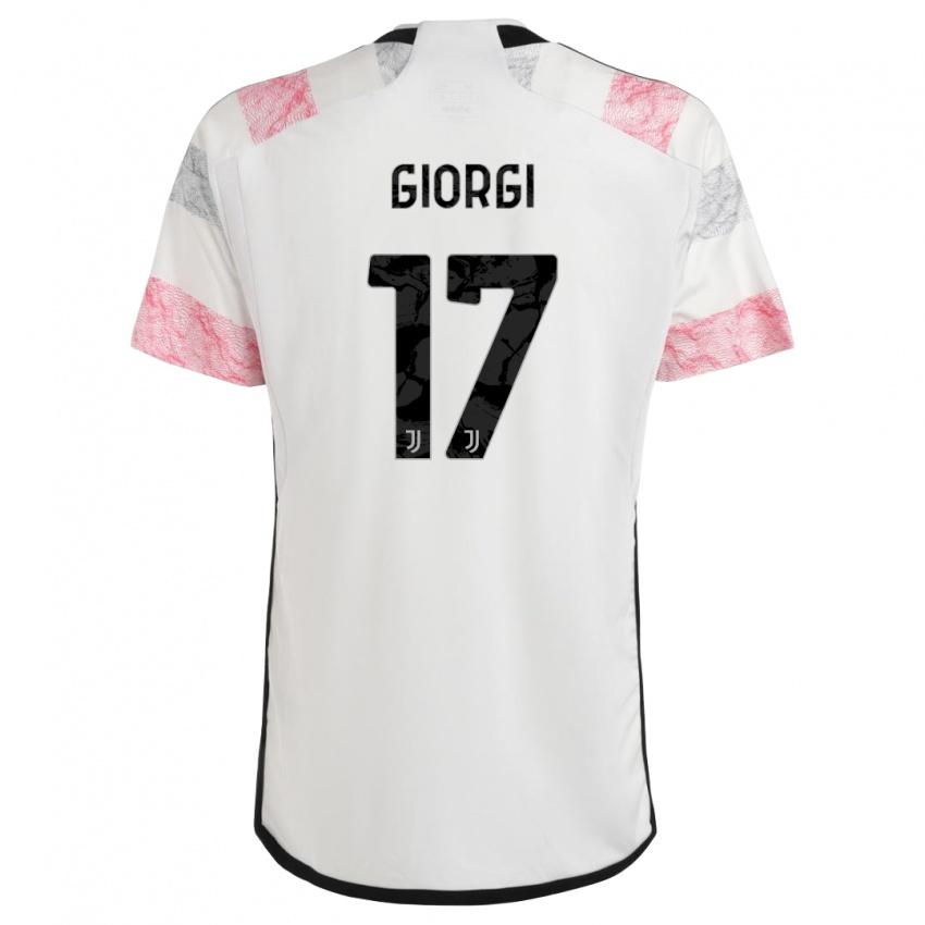 Criança Camisola Lorenzo Giorgi #17 Branco Rosa Alternativa 2023/24 Camisa