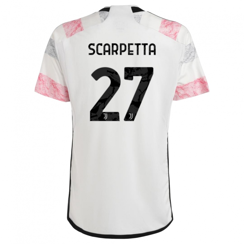 Criança Camisola Jacopo Scarpetta #27 Branco Rosa Alternativa 2023/24 Camisa