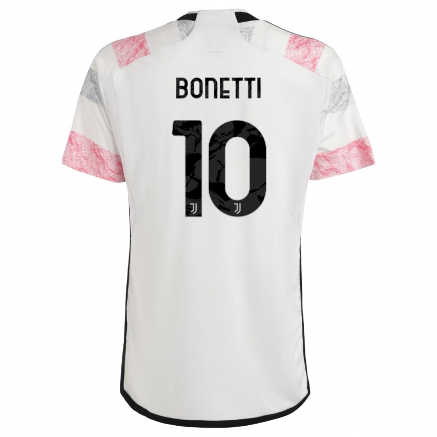 Criança Camisola Andrea Bonetti #10 Branco Rosa Alternativa 2023/24 Camisa