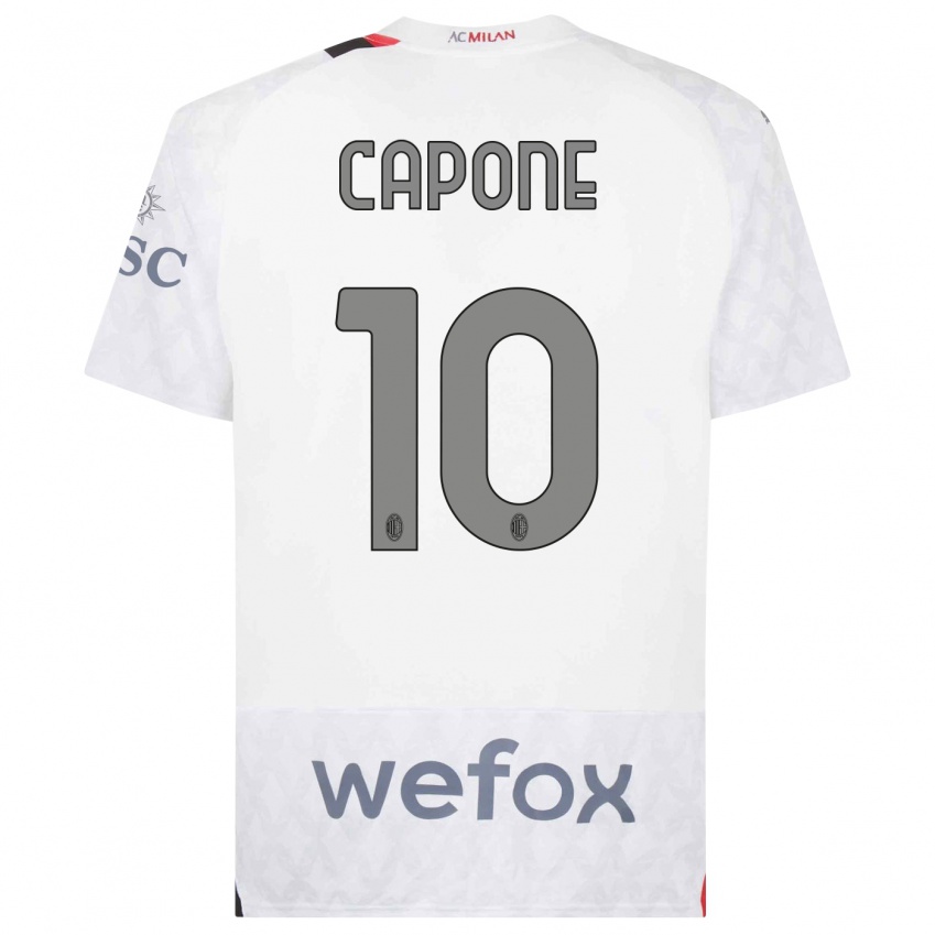 Criança Camisola Andrea Capone #10 Branco Alternativa 2023/24 Camisa