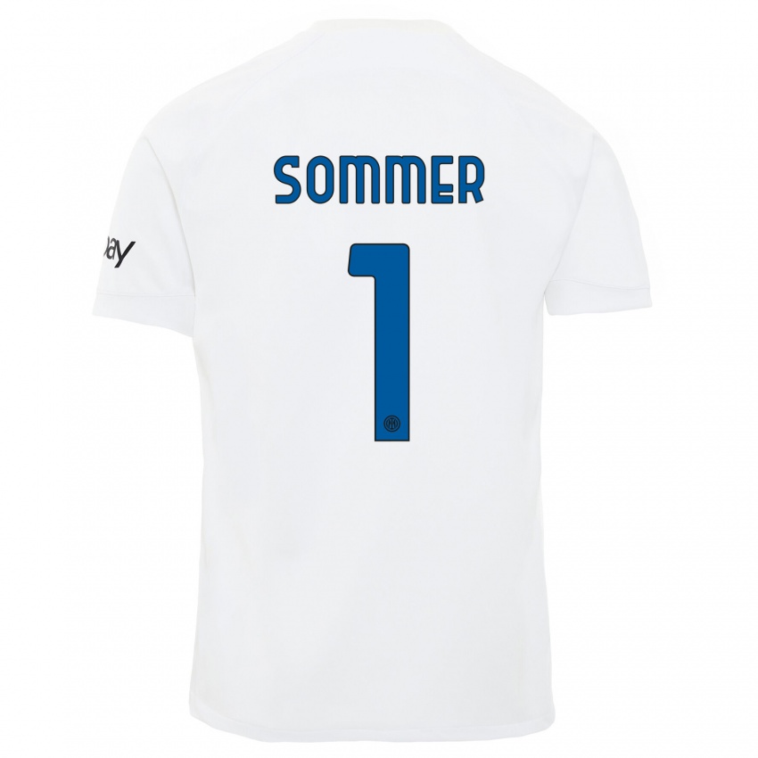Criança Camisola Yann Sommer #1 Branco Alternativa 2023/24 Camisa