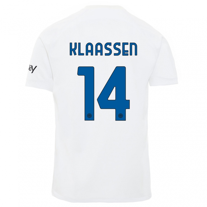 Criança Camisola Davy Klaassen #14 Branco Alternativa 2023/24 Camisa