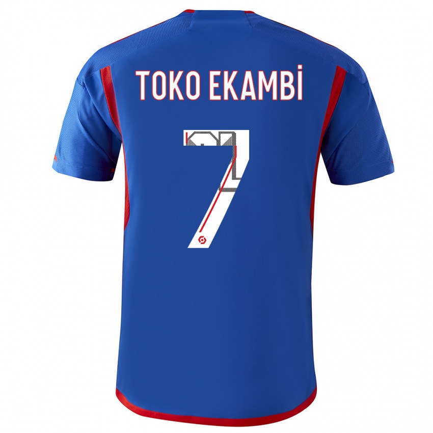 Criança Camisola Karl Toko Ekambi #7 Azul Vermelho Alternativa 2023/24 Camisa