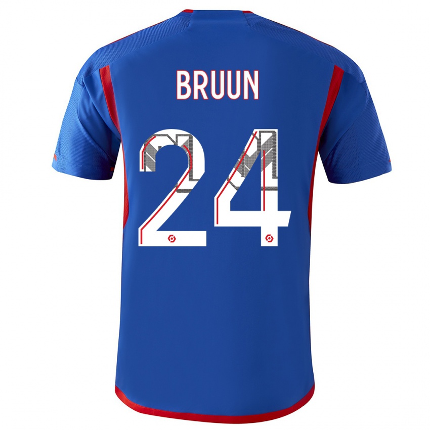 Criança Camisola Signe Bruun #24 Azul Vermelho Alternativa 2023/24 Camisa