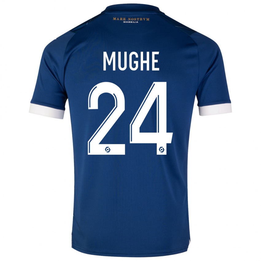 Criança Camisola François Mughe #24 Azul Escuro Alternativa 2023/24 Camisa