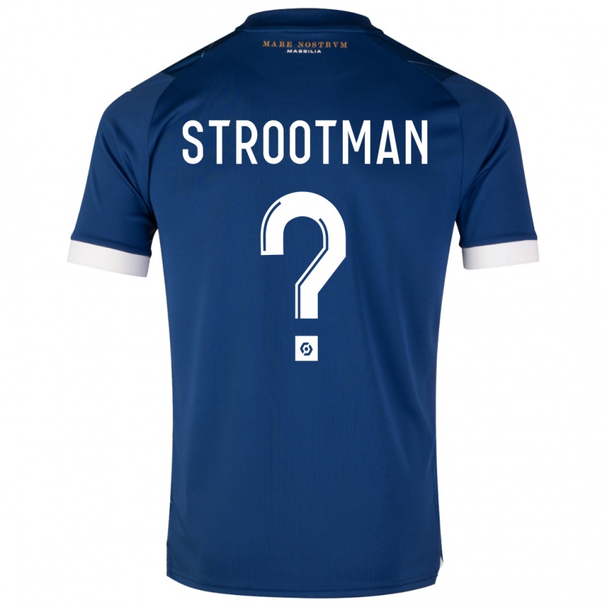 Criança Camisola Kevin Strootman #0 Azul Escuro Alternativa 2023/24 Camisa