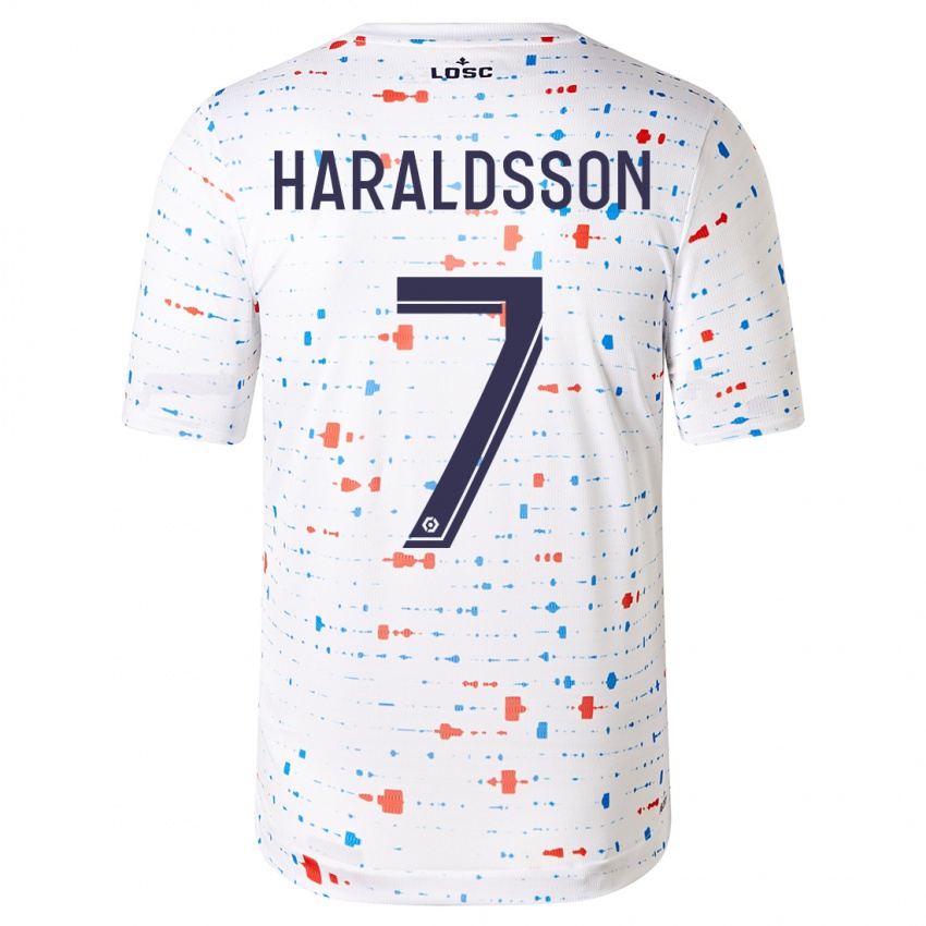 Criança Camisola Hákon Arnar Haraldsson #7 Branco Alternativa 2023/24 Camisa