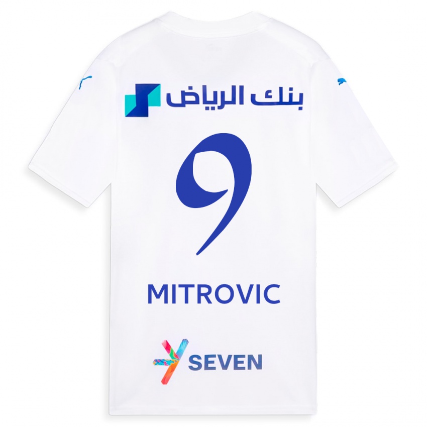 Criança Camisola Aleksandar Mitrovic #9 Branco Alternativa 2023/24 Camisa