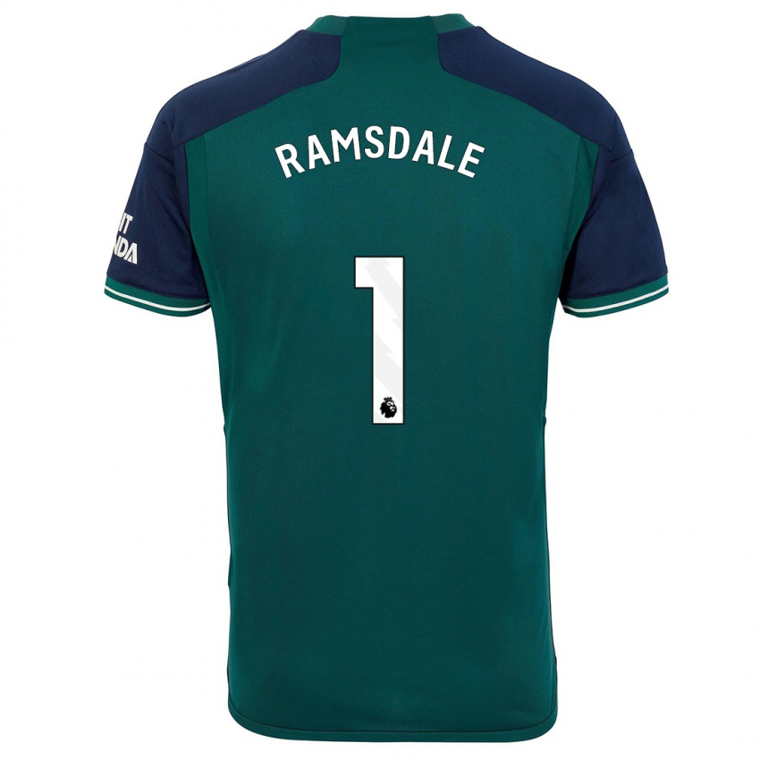 Criança Camisola Aaron Ramsdale #1 Verde Terceiro 2023/24 Camisa