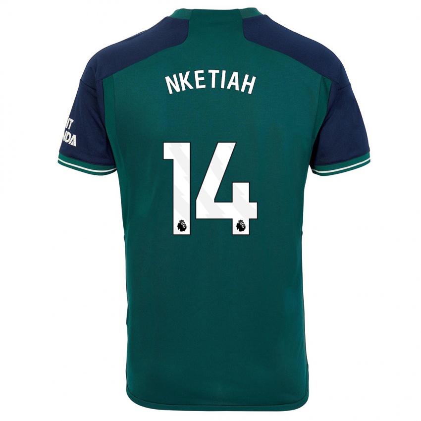 Criança Camisola Eddie Nketiah #14 Verde Terceiro 2023/24 Camisa