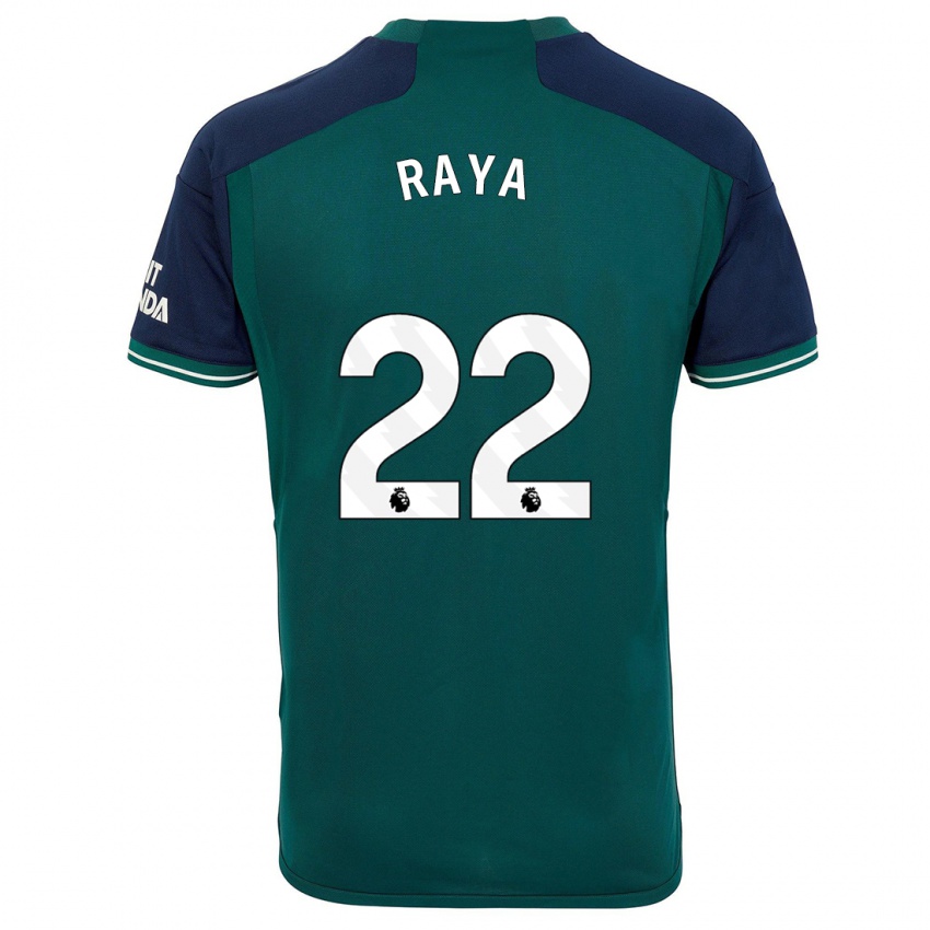 Criança Camisola David Raya #22 Verde Terceiro 2023/24 Camisa